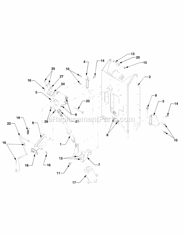 Pedestal Diagram and Parts List for 5254E 54AE542-710, 54BE542-710, 54CE542-710 Cub Cadet Lawn Tractor